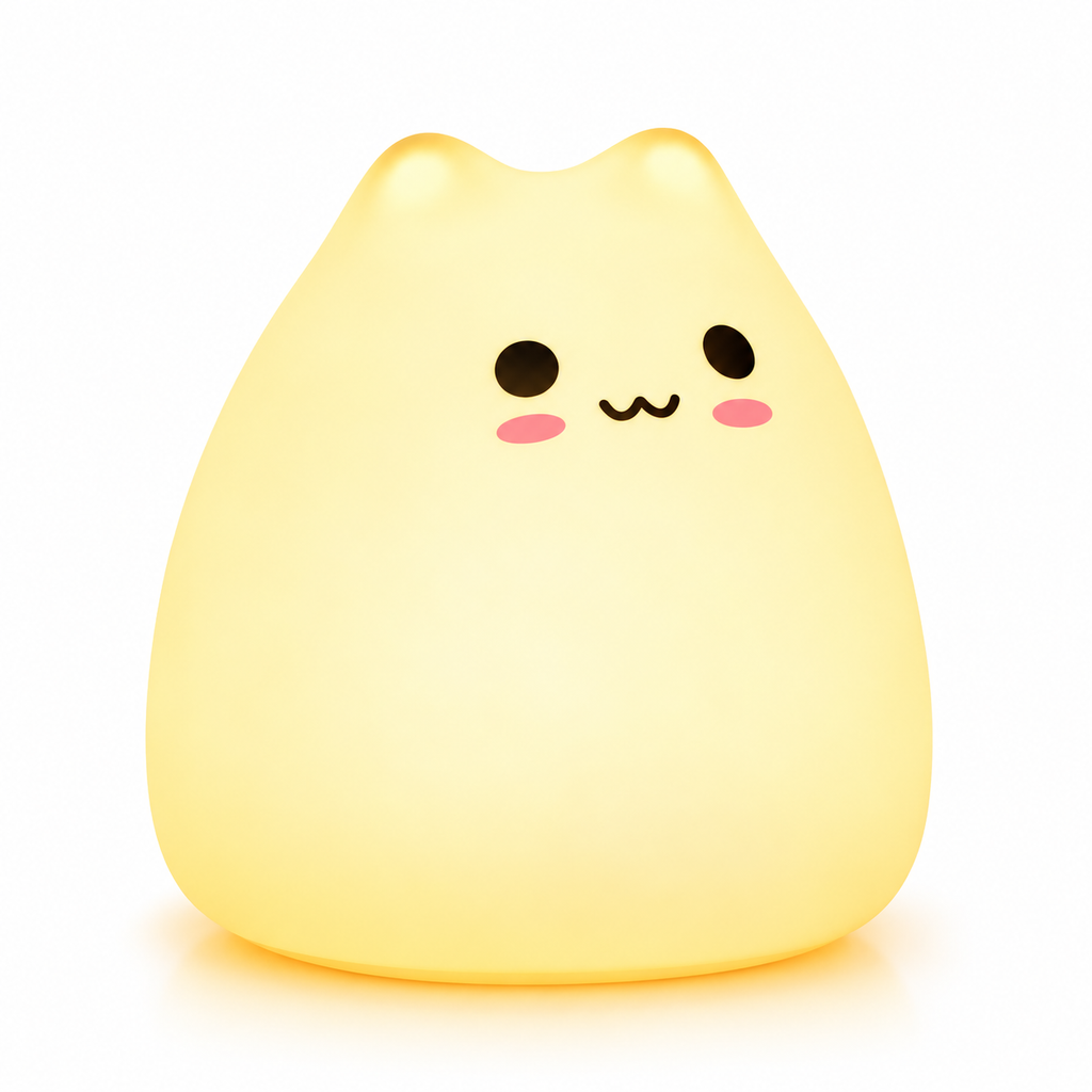 Veilleuse chat rechargeable, petit compagnon de nuit pour enfant