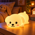 Veilleuse chien en silicone allumée, lumière douce pour chambre d'enfant